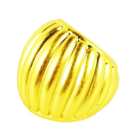 TORY BURCH NWOT Gold Plated Satin Finish Dome Ring Size 5 - Picture 2 of 9